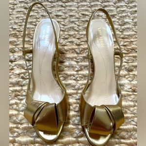gold Kate Spade Gold slingbacks with bow detail (9)
